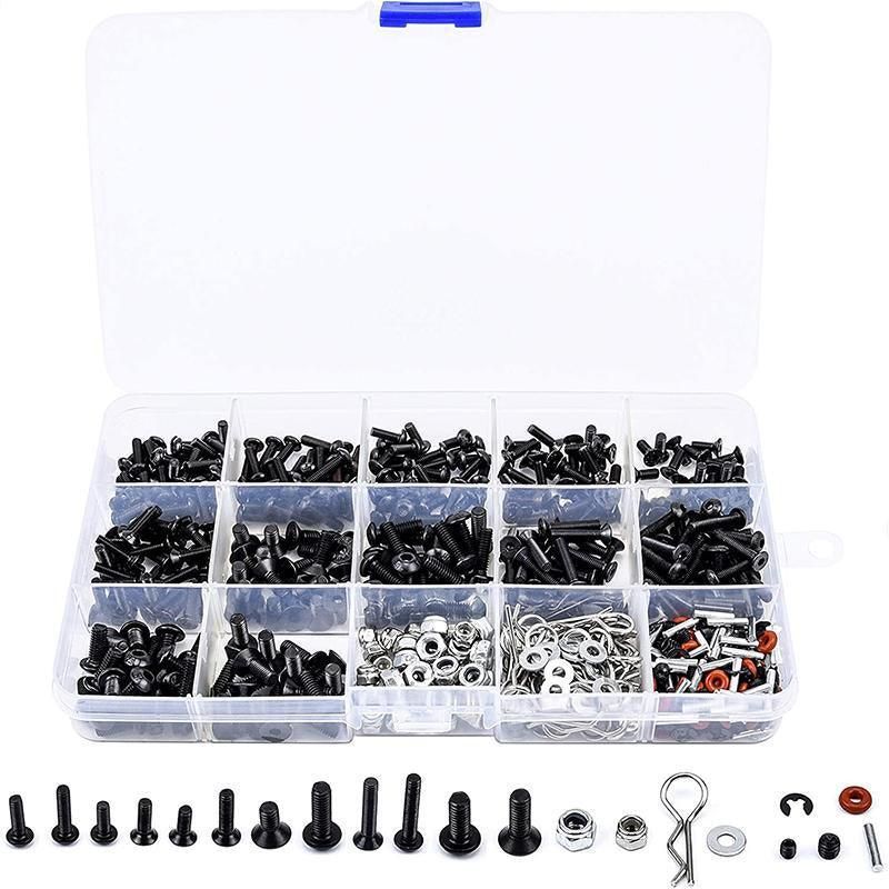 500PCS/Set RC Screws Box Repair Tool Kit for 1/10 HSP RC Car DIY Accessories V528-SCREWSBOX-500PCS-349637
