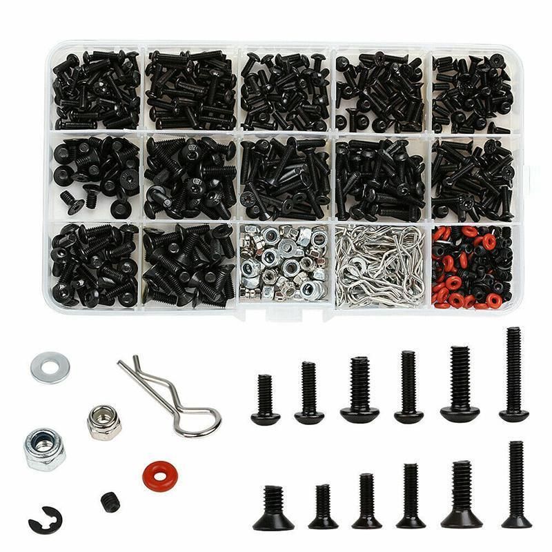 500PCS/Set RC Screws Box Repair Tool Kit for 1/10 HSP RC Car DIY Accessories V528-SCREWSBOX-500PCS-349637