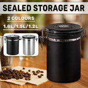 Coffee Powder Sealed Jar Airtight Storage Container for Kitchen Tea Sugar Beans - Silvery-1500ml V528-SEALED-JAR-1500ML-154897