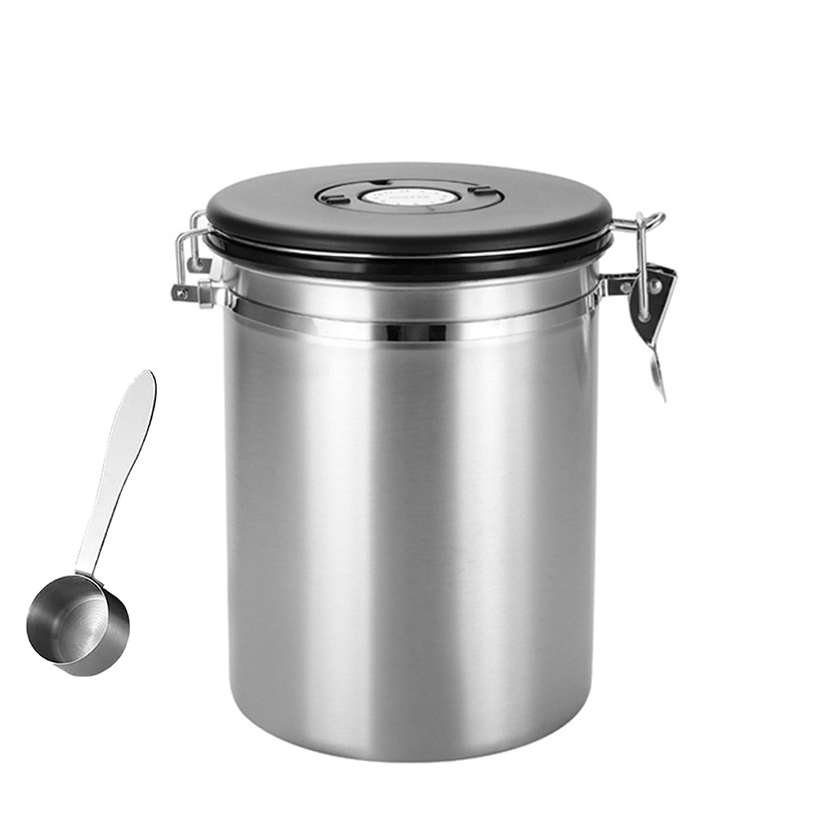 Coffee Powder Sealed Jar Airtight Storage Container for Kitchen Tea Sugar Beans - Silvery-1500ml V528-SEALED-JAR-1500ML-154897
