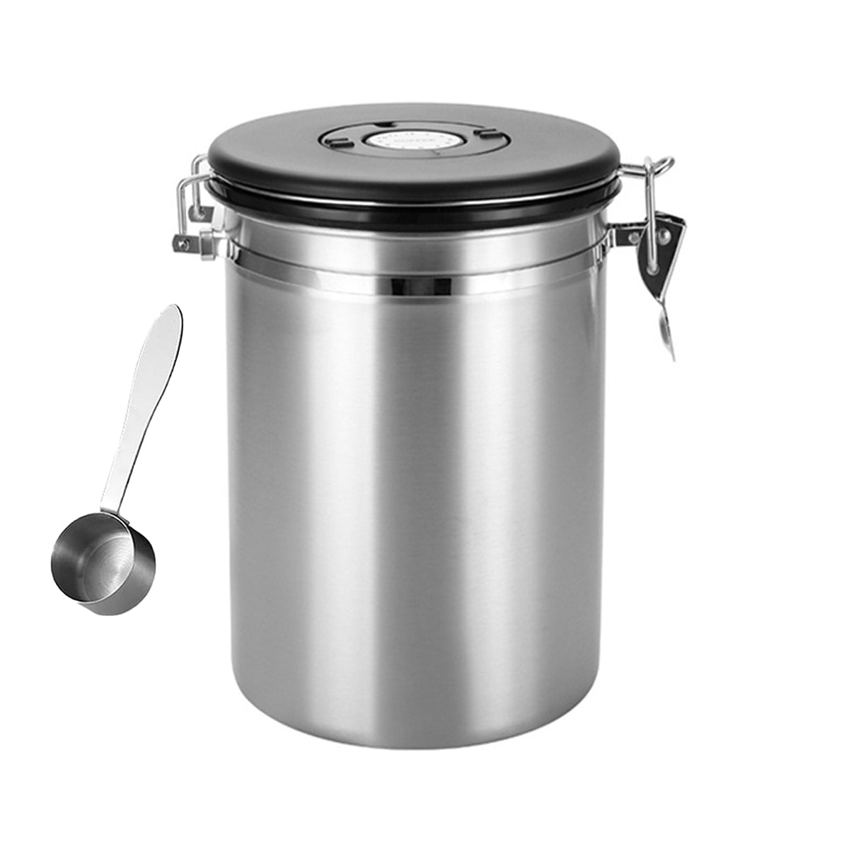 Coffee Powder Sealed Jar Airtight Storage Container for Kitchen Tea Sugar Beans - Silvery-1500ml V528-SEALED-JAR-1500ML-154897