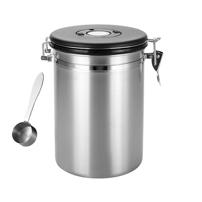 Coffee Powder Sealed Jar Airtight Storage Container for Kitchen Tea Sugar Beans - Silvery-1500ml V528-SEALED-JAR-1500ML-154897
