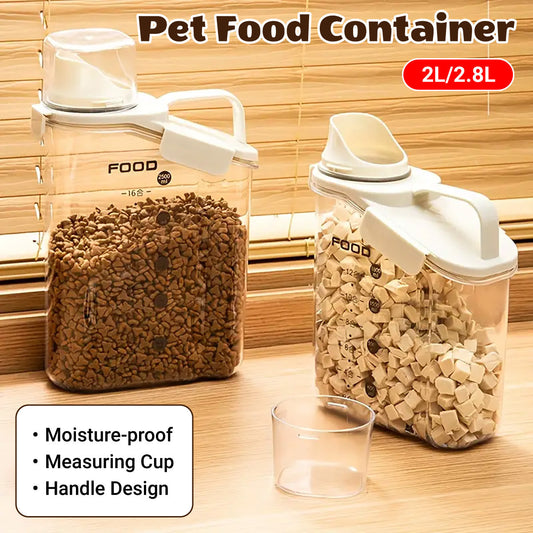 2Sizes Portable Transparent Grain Storage Jar Cat Food Rice Snack Tea Container - 2000ML V528-SEALED-JAR-2000ML-364957
