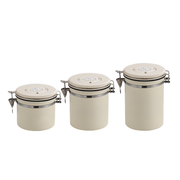3 Sizes Stainless Steel Coffee Bean Powder Storage Jar Sealed Canister with Valve - 1.2L V528-SEALED-JAR-WHITE-1200ML-985704