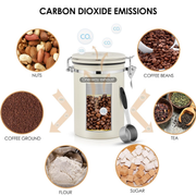 3 Sizes Stainless Steel Coffee Bean Powder Storage Jar Sealed Canister with Valve - 1.2L V528-SEALED-JAR-WHITE-1200ML-985704
