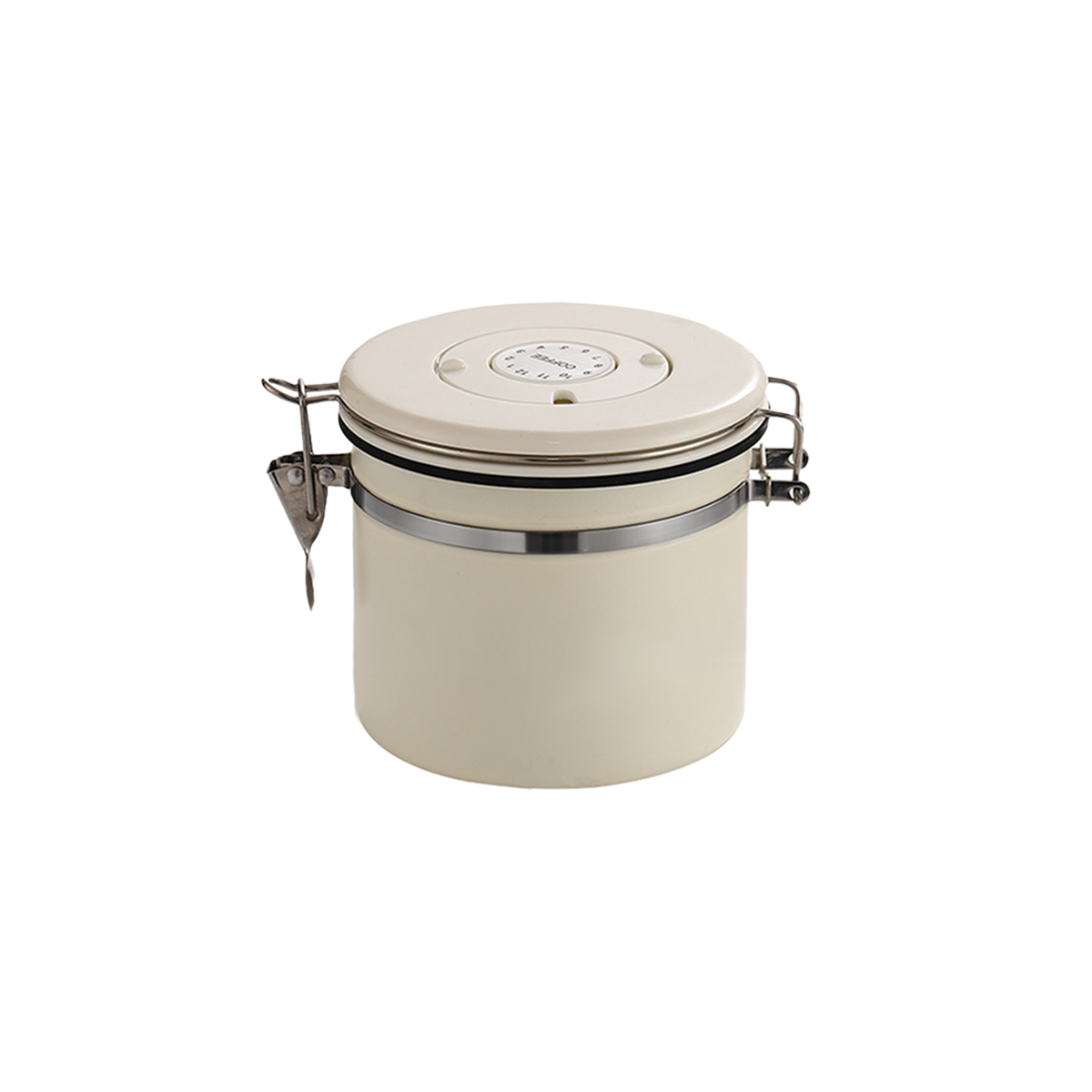 3 Sizes Stainless Steel Coffee Bean Powder Storage Jar Sealed Canister with Valve - 1.2L V528-SEALED-JAR-WHITE-1200ML-985704