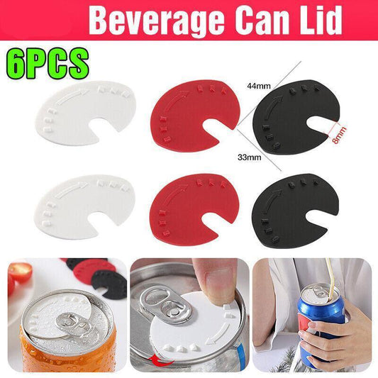 6Pcs Beverage Can Lid Cap Soda Soft Drink Snaps Tops Cover Lock Sealer Protector V528-SEALERPROTECTO-6PCS-457069