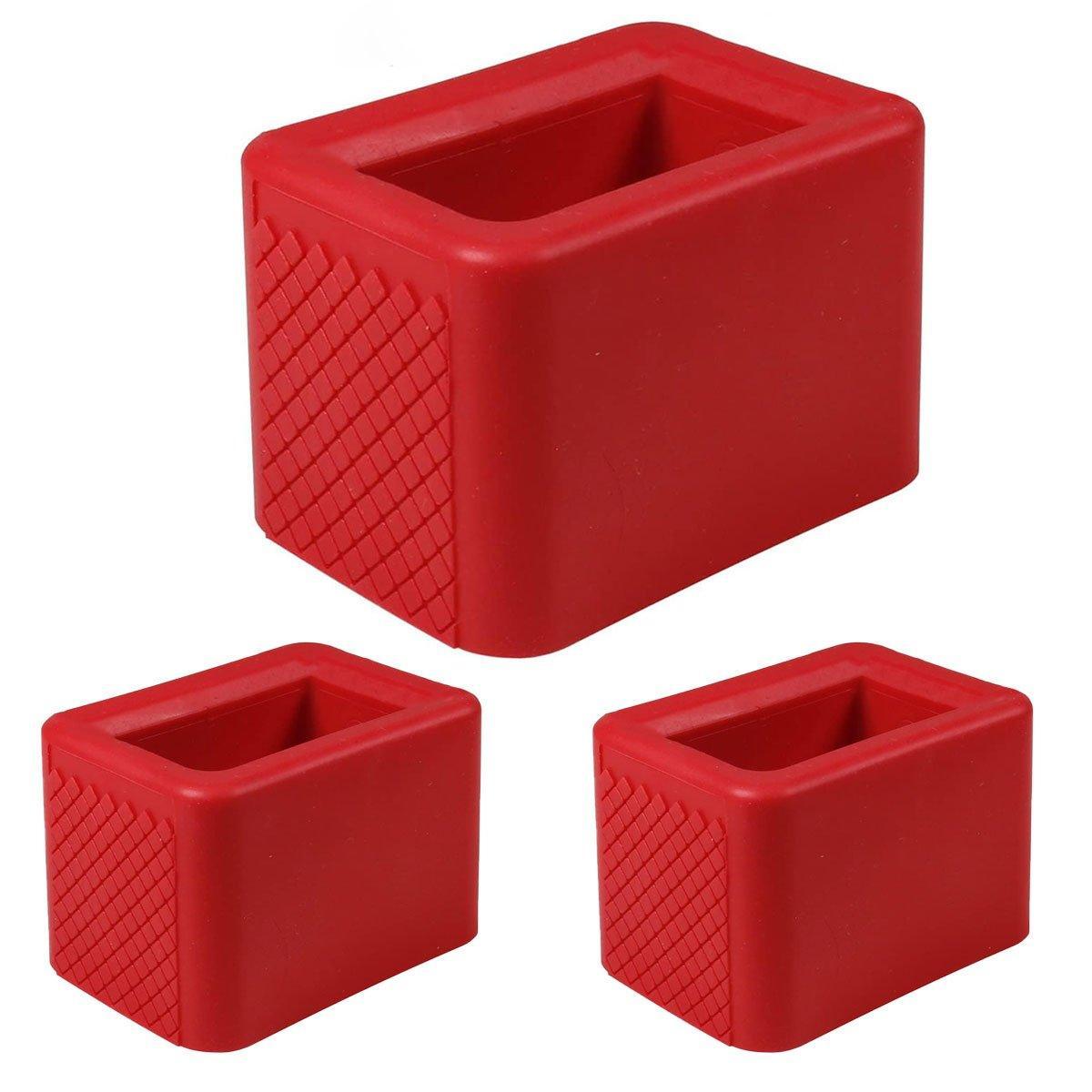 3PCS Vehicle Buckle Insert Slot Lifter Silicone Spacer Block V528-SEAT-BELT-SLOT-3PCS-RED-351107