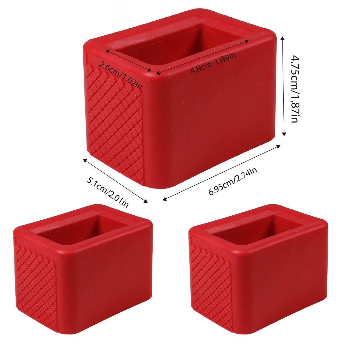 3PCS Vehicle Buckle Insert Slot Lifter Silicone Spacer Block V528-SEAT-BELT-SLOT-3PCS-RED-351107