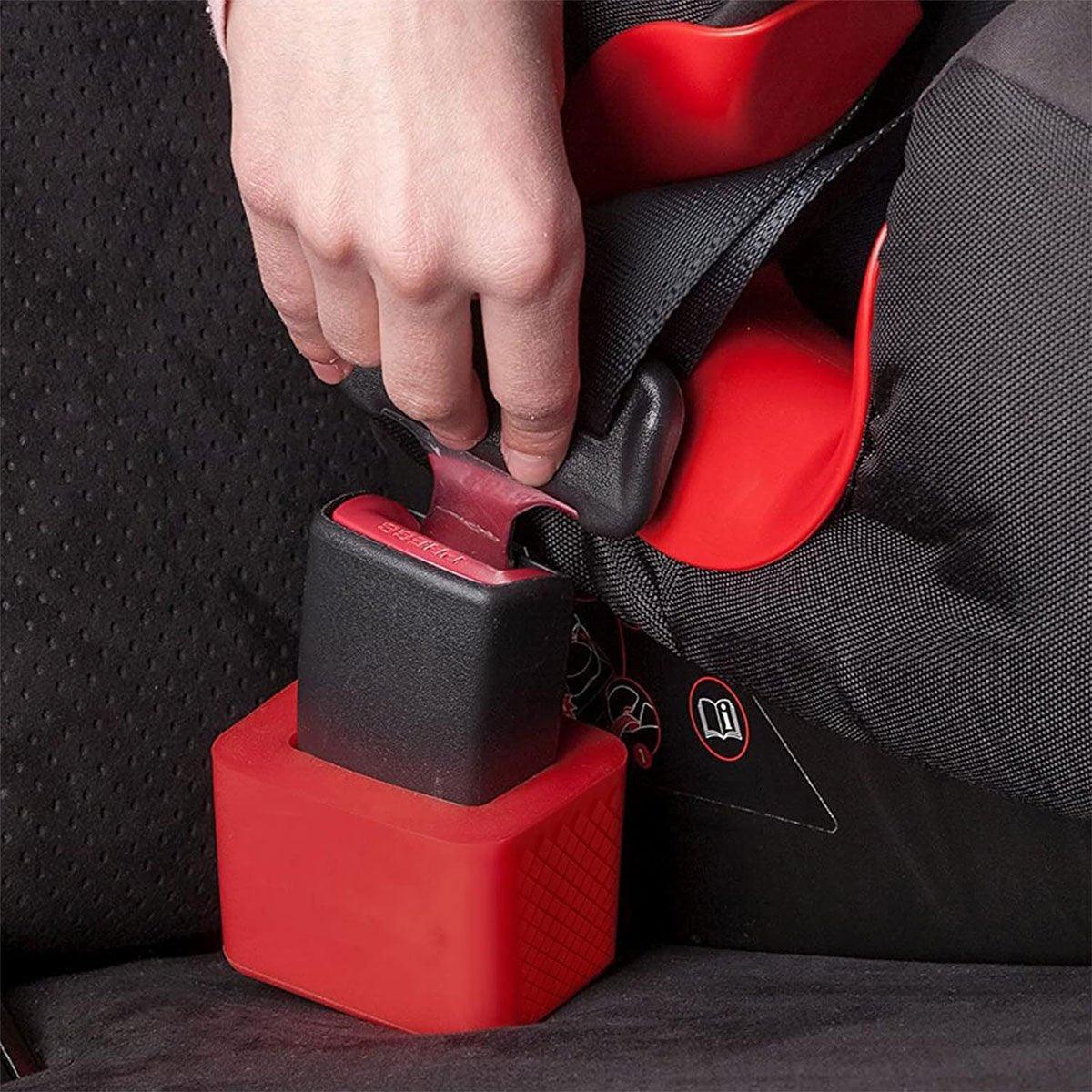 3PCS Vehicle Buckle Insert Slot Lifter Silicone Spacer Block V528-SEAT-BELT-SLOT-3PCS-RED-351107