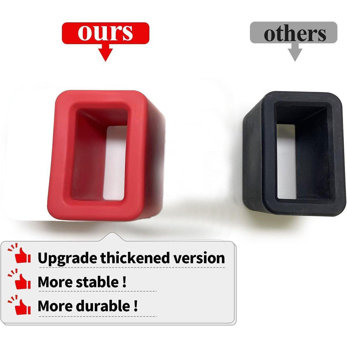 3PCS Vehicle Buckle Insert Slot Lifter Silicone Spacer Block V528-SEAT-BELT-SLOT-3PCS-RED-351107