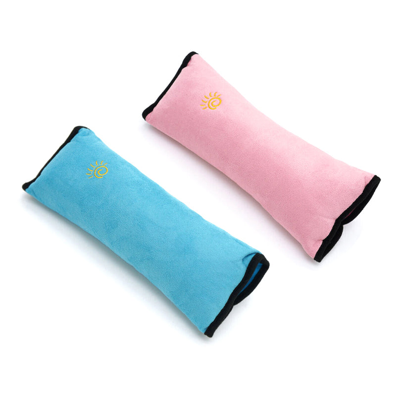 1/2x Soft Plush Car Shoulder Pad and Cushion Pillow for Travel Comfort - Beige V528-SEATBELTPILLOW-BEIGE-859705