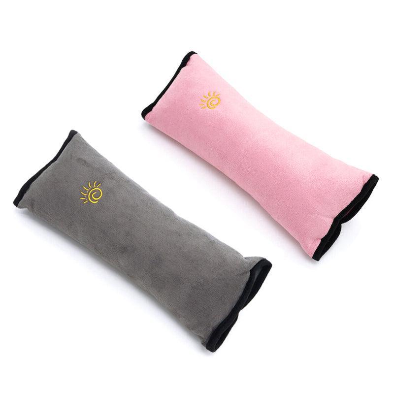 1/2x Soft Plush Car Shoulder Pad and Cushion Pillow for Travel Comfort - Beige V528-SEATBELTPILLOW-BEIGE-859705