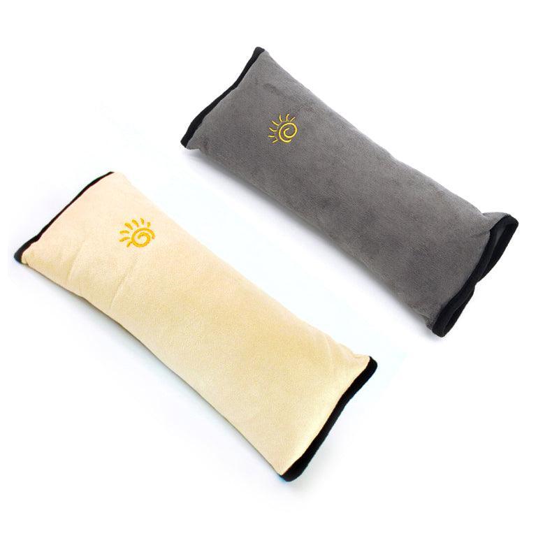 1/2x Soft Plush Car Shoulder Pad and Cushion Pillow for Travel Comfort - Beige V528-SEATBELTPILLOW-BEIGE-859705