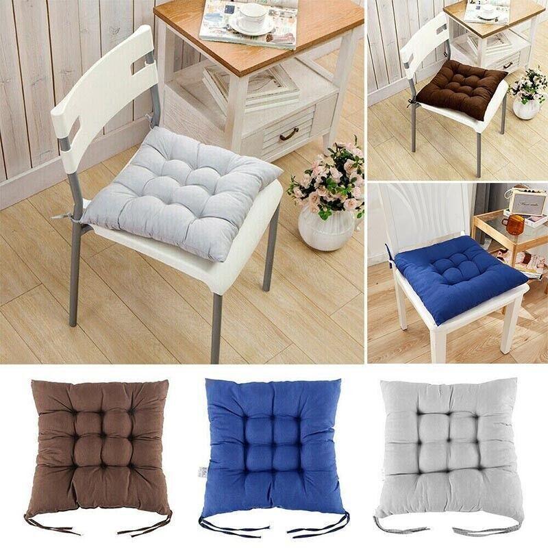 Soft Chair Cushion Pad for Indoor Outdoor Seating Square Seat Cover 35x35cm - Coffee V528-SEATCUSHIONS-COFFEE-632320