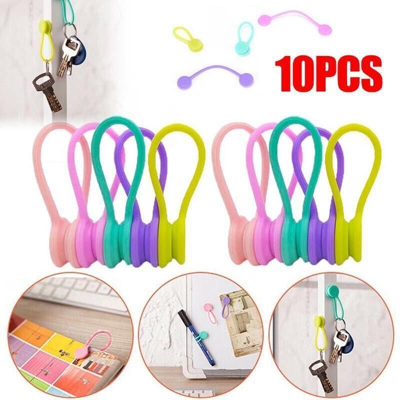 10PCS Cord Clip Organizer Reusable Cable Winder Holder for Desk and Office V528-SECURINGCLIP-10PCS-90535