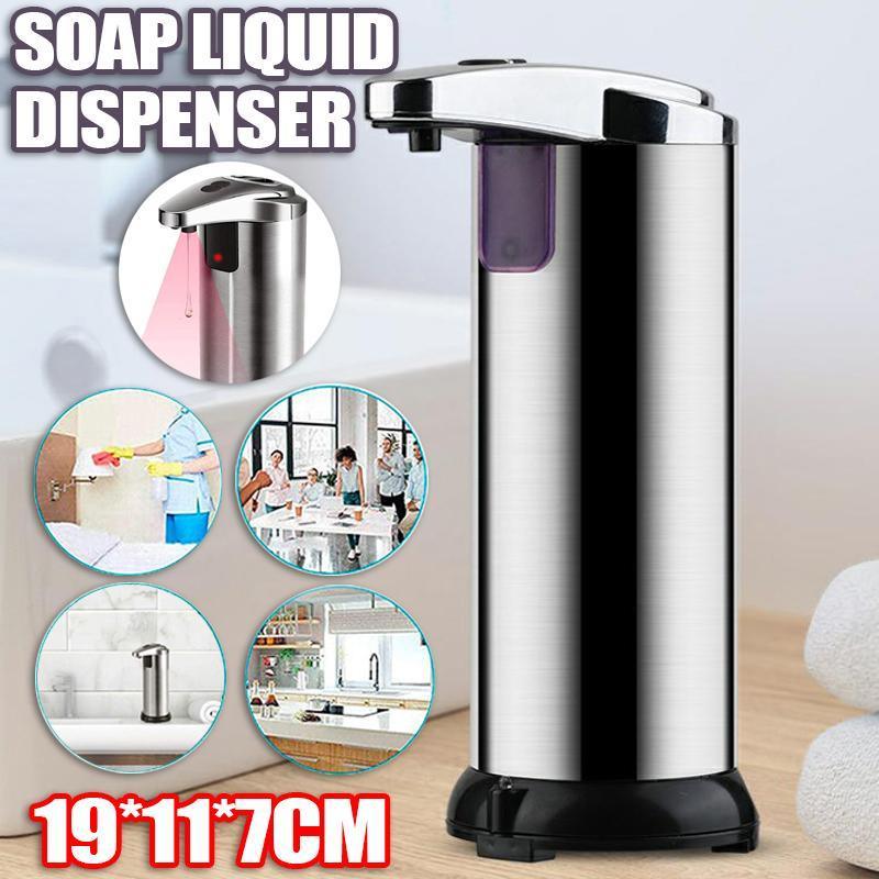 Automatic Soap Liquid Dispenser Handsfree Touchless IR Sensor Hand Wash Steel V528-SENSORHANDWASH-SILVER-534828