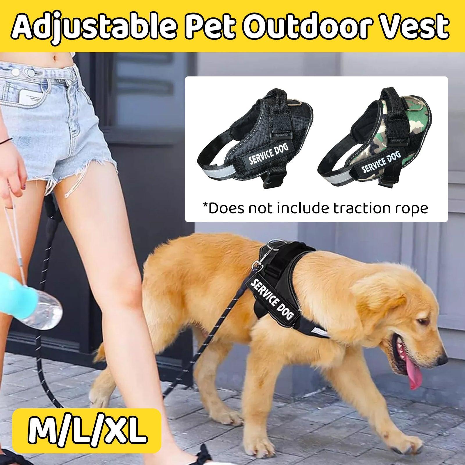 Adjustable Dog Vest Harness for Small Medium Dogs Comfortable No Pull Design - Camouflage-L V528-SERVICEDOG-VEST-CAMOUFLAGE-L-243069