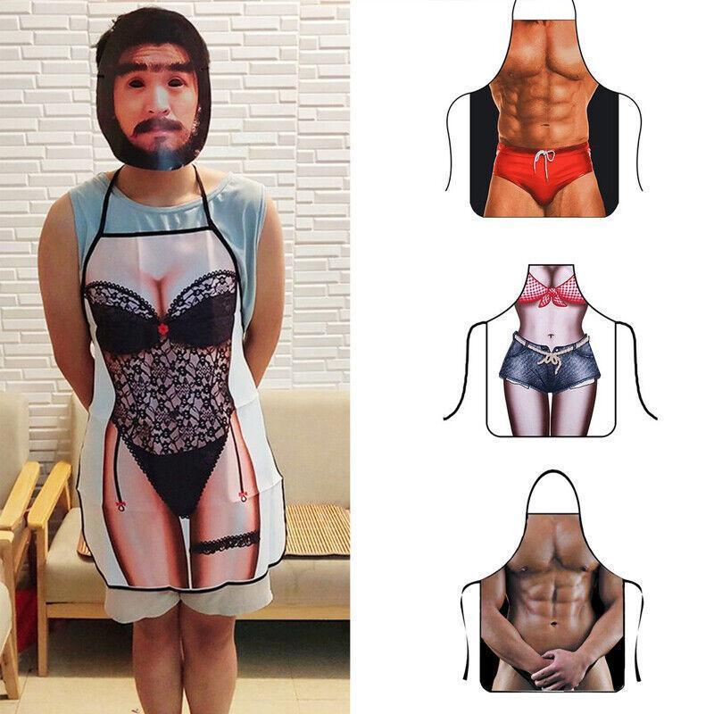 Funny Adult Men Women Novelty Aprons Party Game Cooking Kitchen BBQ Baking - Sexy Lace V528-SEYLACE-78-861524