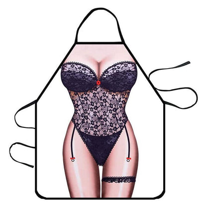 Funny Adult Men Women Novelty Aprons Party Game Cooking Kitchen BBQ Baking - Sexy Lace V528-SEYLACE-78-861524