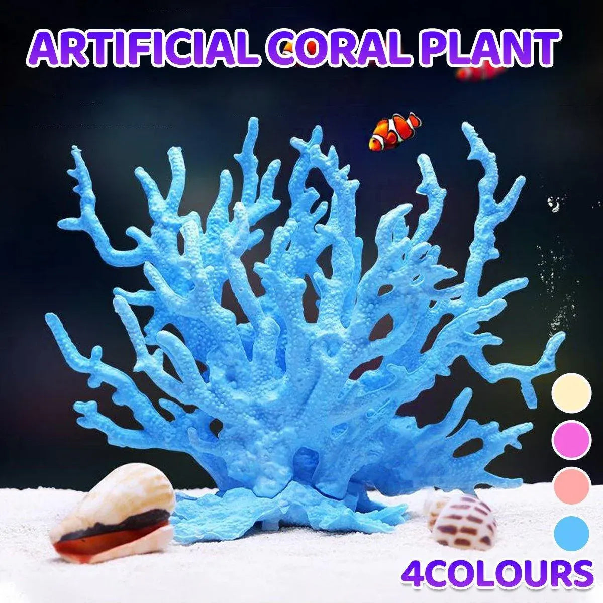 Soft Coral Realistic Water Plants Aquarium Decoration Fish Tank Seawater Set - Beige V528-SH-BEIGE-857820