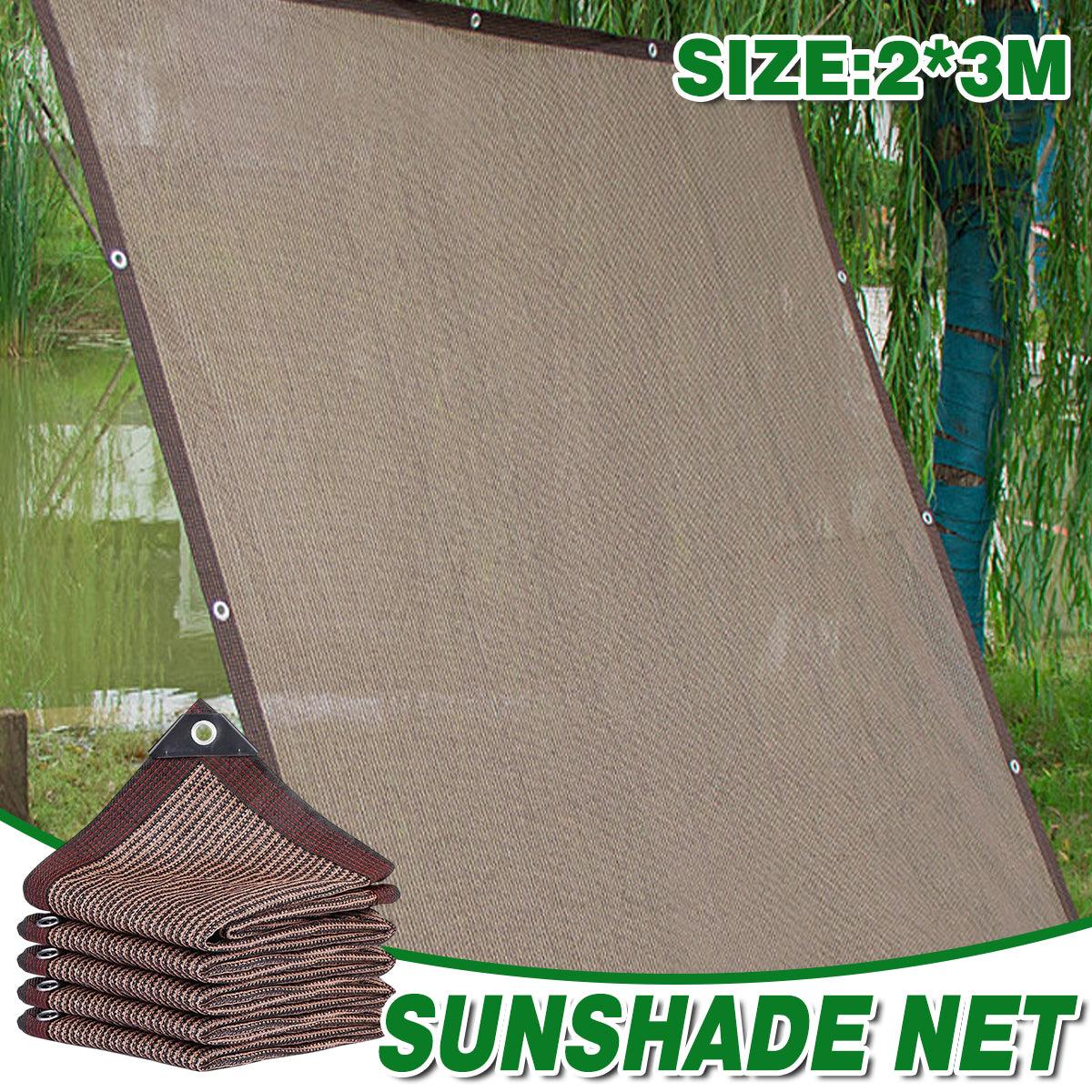 Breathable Sun Shade Sail Canopy Cover Curved Edge Patio Awning Outdoor Brown V528-SHADE-NET-2M-3M-711457