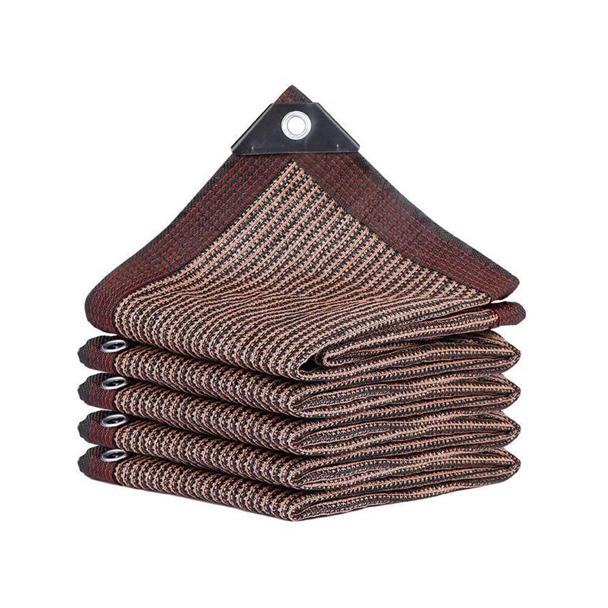 Breathable Sun Shade Sail Canopy Cover Curved Edge Patio Awning Outdoor Brown V528-SHADE-NET-2M-3M-711457