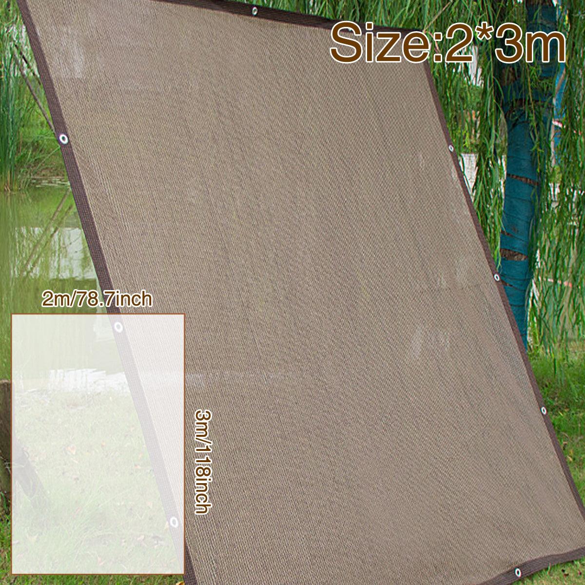 Breathable Sun Shade Sail Canopy Cover Curved Edge Patio Awning Outdoor Brown V528-SHADE-NET-2M-3M-711457