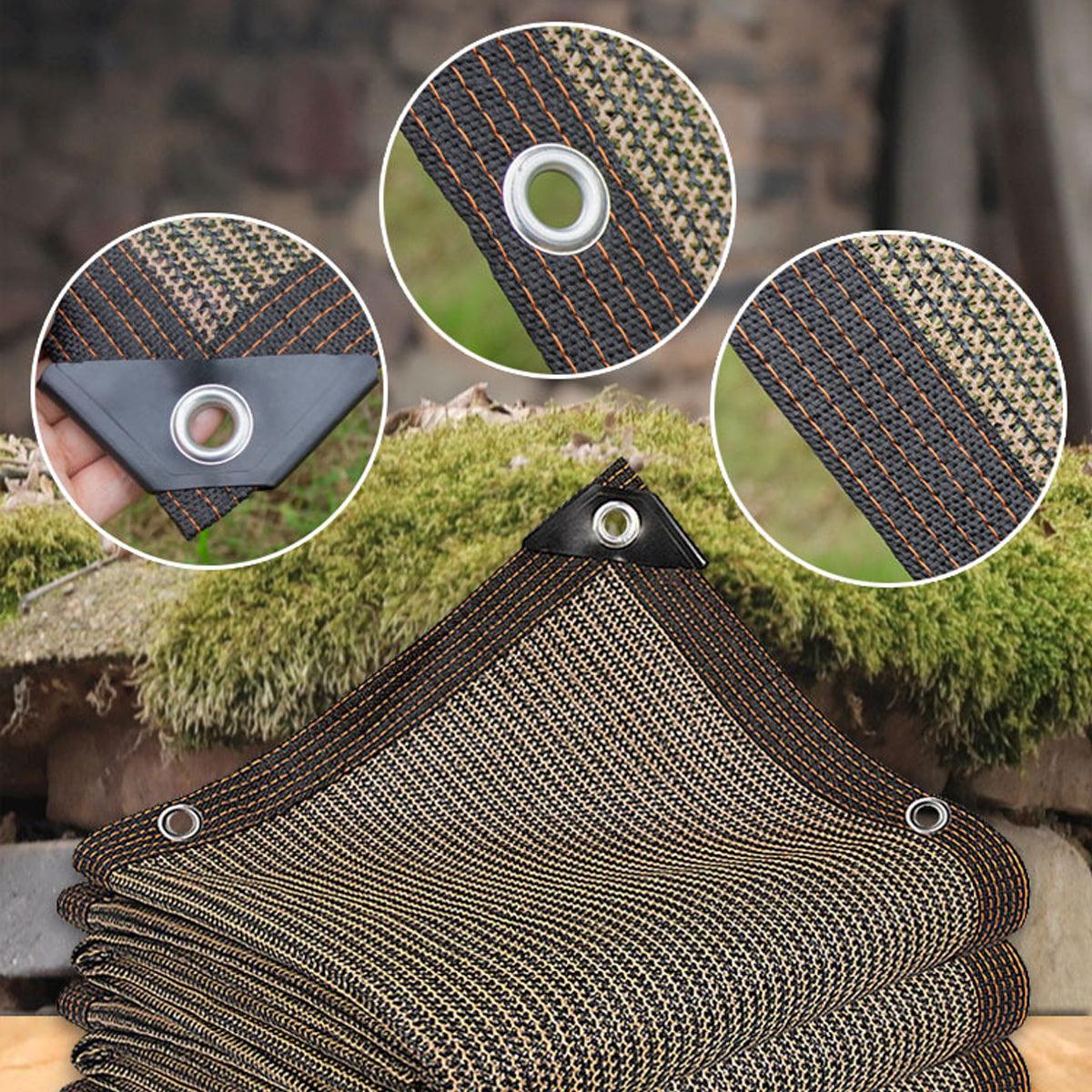 Breathable Sun Shade Sail Canopy Cover Curved Edge Patio Awning Outdoor Brown V528-SHADE-NET-2M-3M-711457