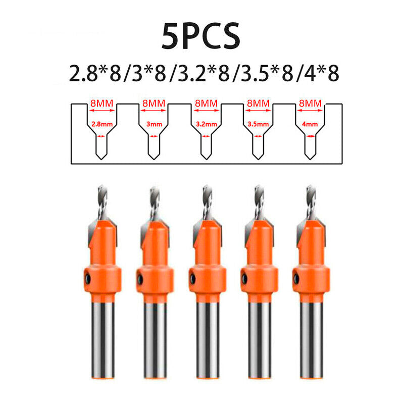 Hexagon Shank Countersink Drill Bit Woodworking Screw Wood Hole Drill Bit 8Mm V528-SHANKDRIL-192788