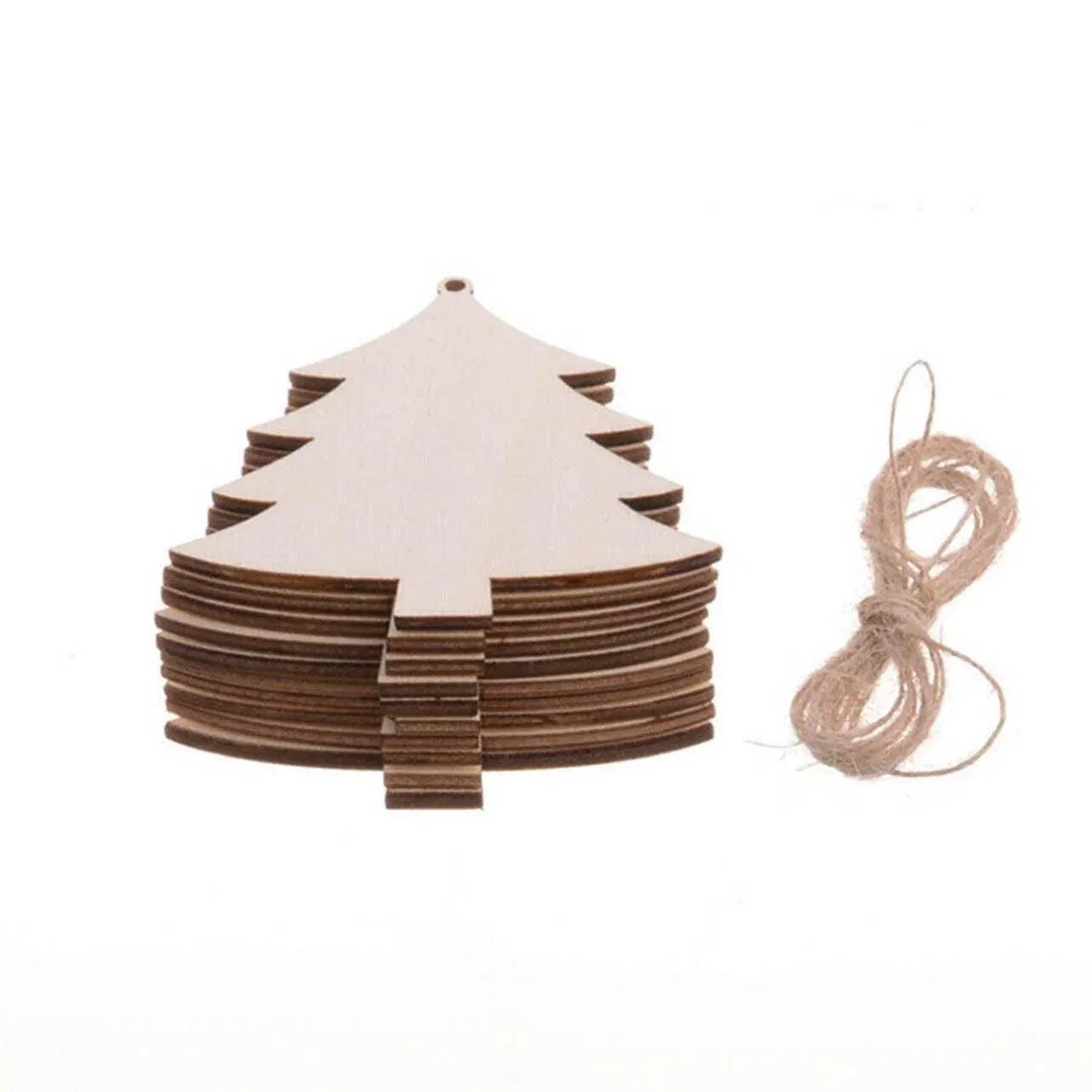 Wooden Christmas Hanging Ornament for Tree DIY Craft Decoration 10pcs - Christmas Tree V528-SHAPE-CHRISTMASTREE28078