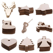 Wooden Christmas Hanging Ornament for Tree DIY Craft Decoration 10pcs - Christmas Tree V528-SHAPE-CHRISTMASTREE28078