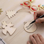 Wooden Christmas Hanging Ornament for Tree DIY Craft Decoration 10pcs - Christmas Tree V528-SHAPE-CHRISTMASTREE28078