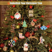 Wooden Christmas Hanging Ornament for Tree DIY Craft Decoration 10pcs - Star V528-SHAPE-STAR19125