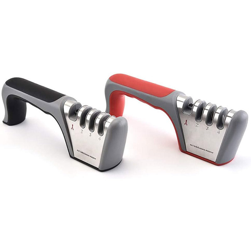 Four Stage Knife Sharpener Multifunction Kitchen Blade Sharpening Tool Quick Use - Black V528-SHARPENER-ASH-BLACK-571719