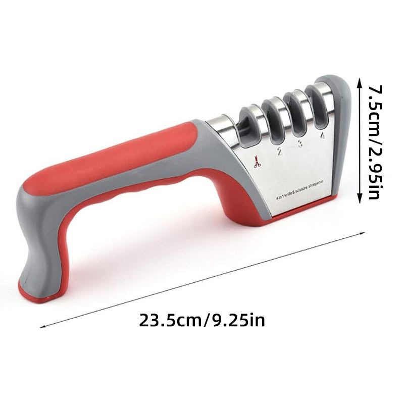 Four Stage Knife Sharpener Multifunction Kitchen Blade Sharpening Tool Quick Use - Black V528-SHARPENER-ASH-BLACK-571719