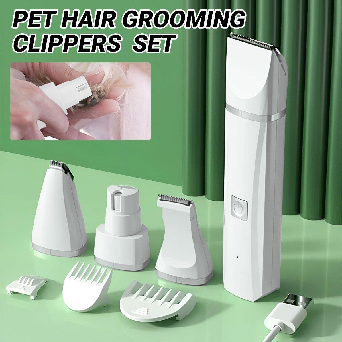 Rechargeable Pet Hair Clippers Professional Grooming Kit for Cats and Dogs V528-SHAVER-WHITE-112646