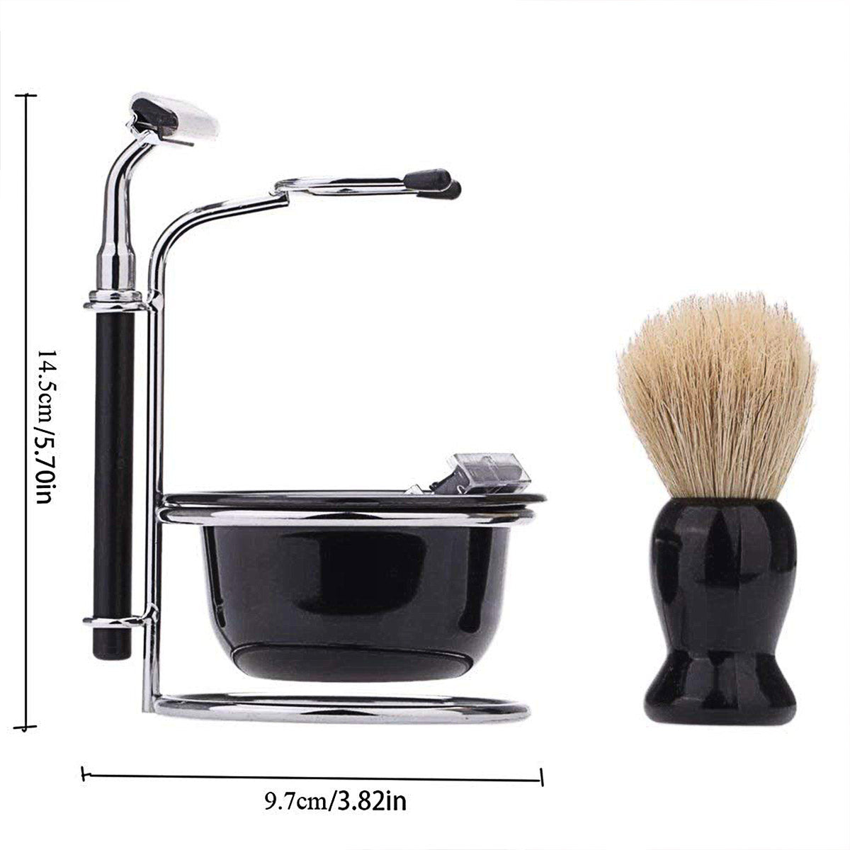 5PCS Shaving Kit Set Manual Razor Brush Stand Bowl Set for Men V528-SHAVING-BRUSH-5PCS-489487