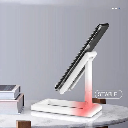 Foldable Adjustable Universal Desk Stand Holder For Mobile Phone Tablet Mount Au V528-SHENSUOZHIJIA-WHITE-502145
