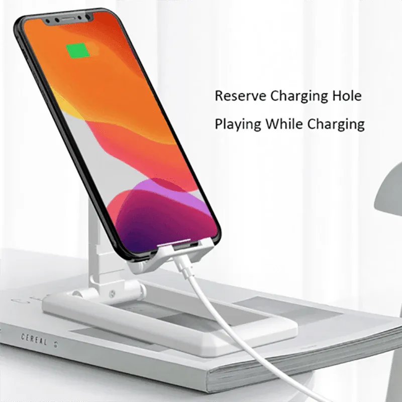 Foldable Adjustable Universal Desk Stand Holder For Mobile Phone Tablet Mount Au V528-SHENSUOZHIJIA-WHITE-502145