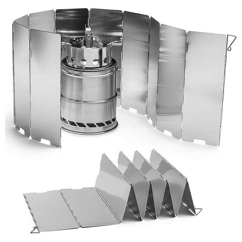 10 Plates Foldable Aluminum Camping Cooker Wind Shield for BBQ Stove V528-SHIELDSCREENS-744979
