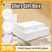 Premium Shirt Packaging Boxes 350g White Cardboard 2Sizes Easy Storage Flat Pack - 25pcs-11*8.5*1.5inch V528-SHIRT-BOX-25PCS-11-85-15-172270