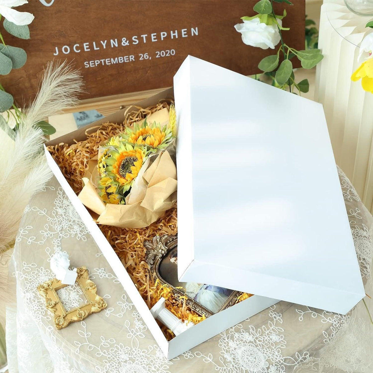 Premium Shirt Packaging Boxes 350g White Cardboard 2Sizes Easy Storage Flat Pack - 25pcs-11*8.5*1.5inch V528-SHIRT-BOX-25PCS-11-85-15-172270