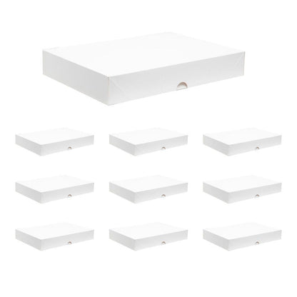 Premium Shirt Packaging Boxes 350g White Cardboard 2Sizes Easy Storage Flat Pack - 25pcs-11*8.5*1.5inch V528-SHIRT-BOX-25PCS-11-85-15-172270