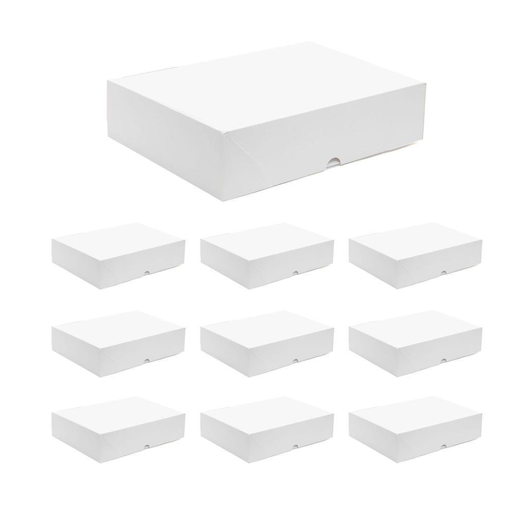 Premium Shirt Packaging Boxes 350g White Cardboard 2Sizes Easy Storage Flat Pack - 25pcs-11*8.5*1.5inch V528-SHIRT-BOX-25PCS-11-85-15-172270
