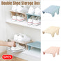 5pcs Double Layer Shoe Rack Simple Storage Organizer Space Saving Shoe Holder - Blue V528-SHOE-5PCS-BLUE-660197
