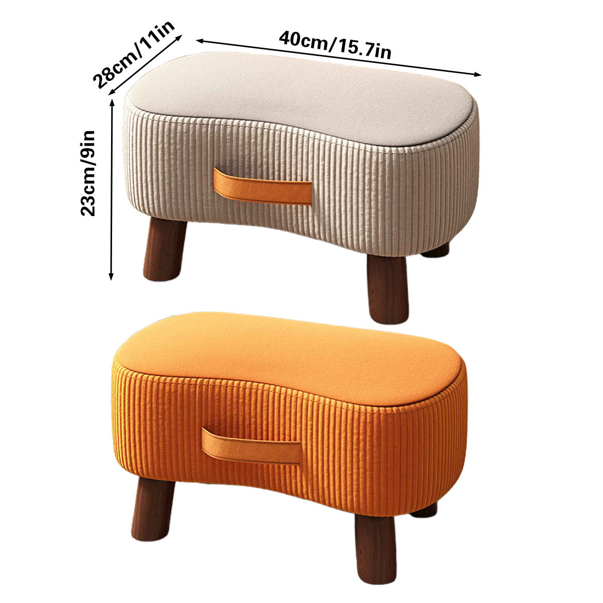 Small Stool for Home Simple Shoe Changing Low Seat Stool Wooden Household Use - Beige V528-SHOE-BENCH-BEIGE-AD-696233