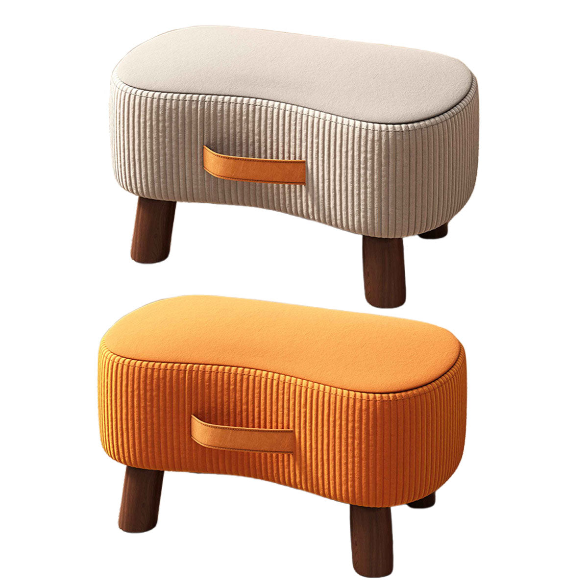 Small Stool for Home Simple Shoe Changing Low Seat Stool Wooden Household Use - Orange V528-SHOE-BENCH-ORANGE-AD-461900