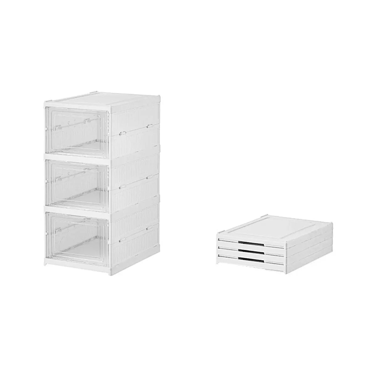 Easy Assemble Shoe Box Foldable Rack 3/6 Layers Storage Transparent Drawers - 3-Tier V528-SHOE-RACK-3-961836