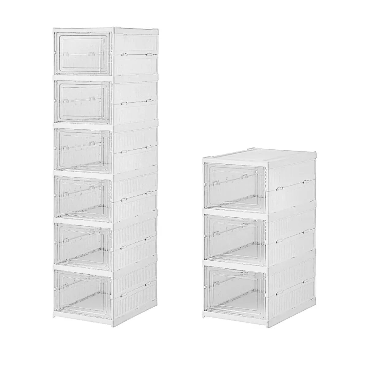 Easy Assemble Shoe Box Foldable Rack 3/6 Layers Storage Transparent Drawers - 3-Tier V528-SHOE-RACK-3-961836